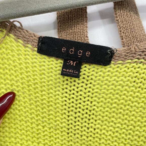 Edge Womens Cotton Pullover Knit Striped Long Sleeve Sweater - Picture 4 of 10